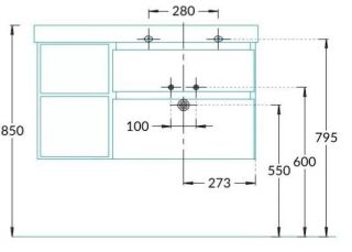 Тумба под раковину Kerama Marazzi Cubo CUB.90.2Rh\MAL.N правая 90 см розовый матовый/структурированный орех